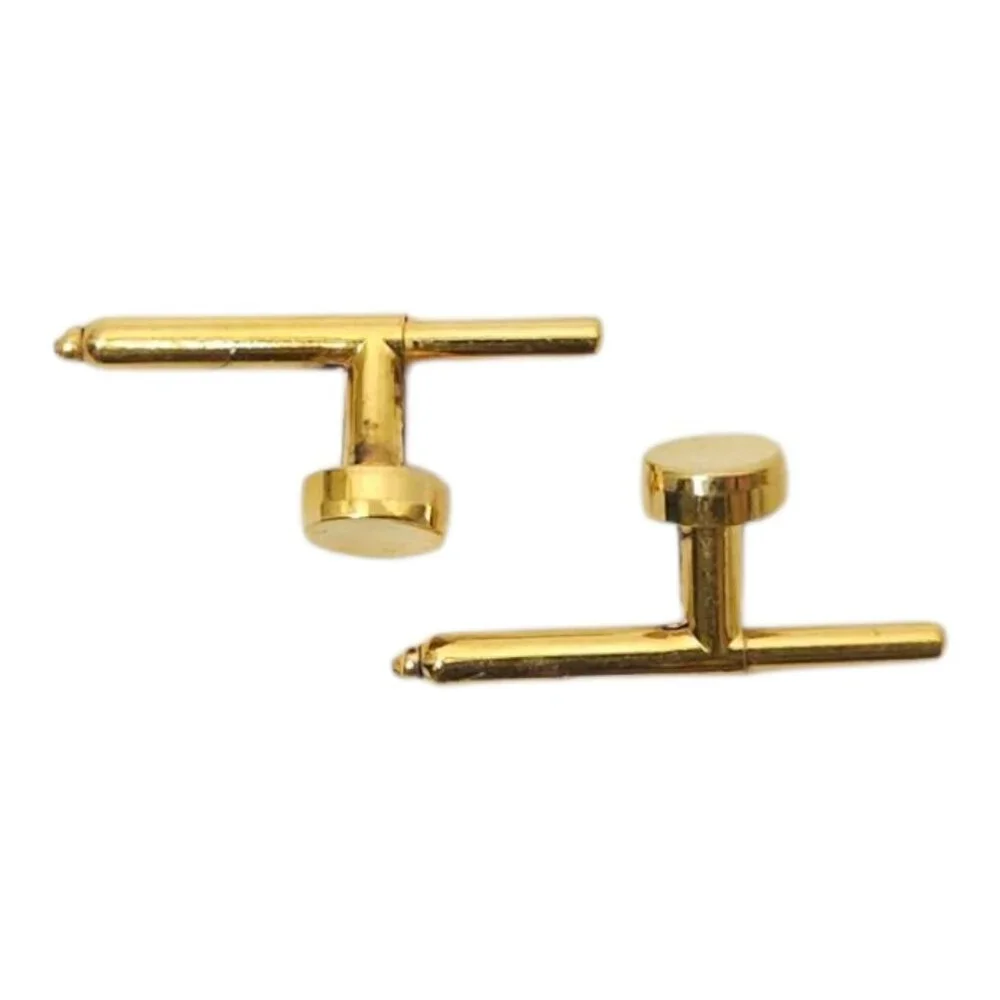 Vintage Gold Tone Cuff Bar Cufflinks Tuxedo Studs Men MCM Jewelry